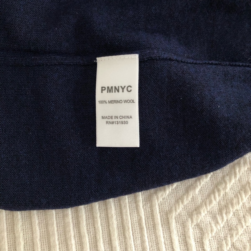 Peter Manning Merino Wool Blue Men's Crewneck Sweater, Size M - Picture 4 of 6